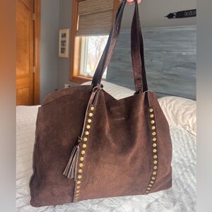 Marlon suede hobo bag tote brown new without tags